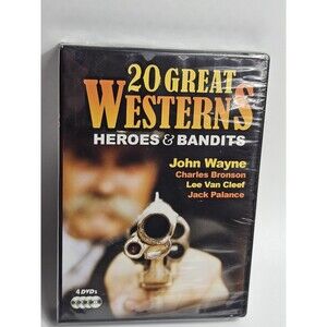 20 Great Westerns: Heroes  Bandits (DVD, 2008, 4-Disc Set) John Wayne New Sealed